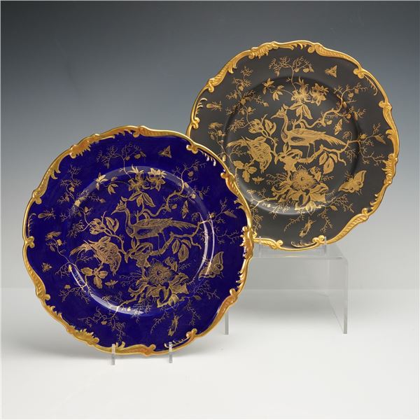 2pc Coalport Bone China Cabinet Plates, Cairo