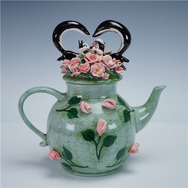 Laraine Eggleston Warner Bros. Lidded Rose Teapot, Pepe and Penelope