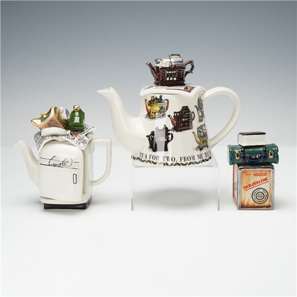 3pc Paul Cardew Teapot, Creamer and Sugar Set, Tea for Two Collector's Ed.