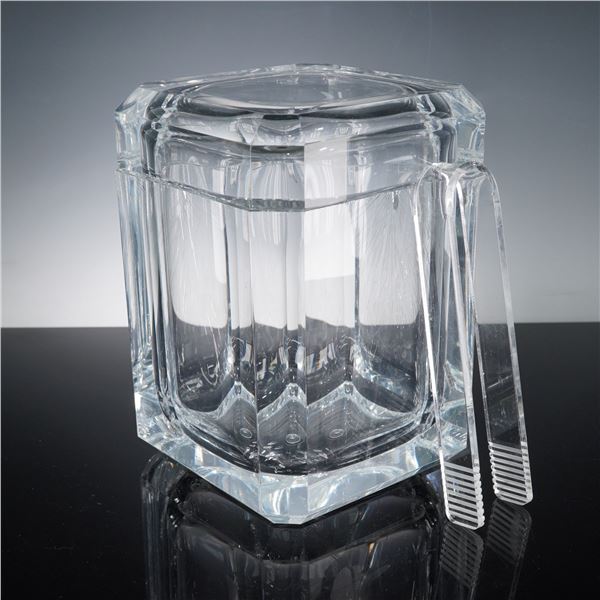 Grainware Regal Acrylic Ice Bucket with Swivel Lid and Tongs