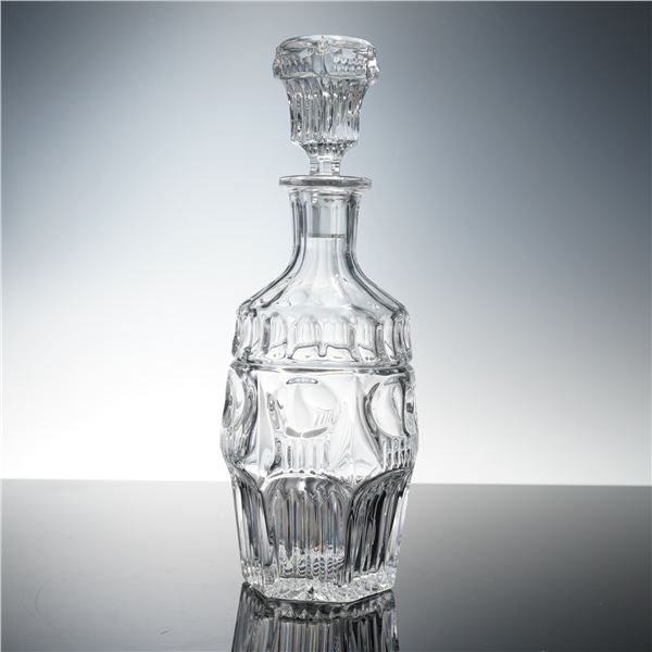 Cut Crystal Thumbprint and Panel Decanter with Stopper