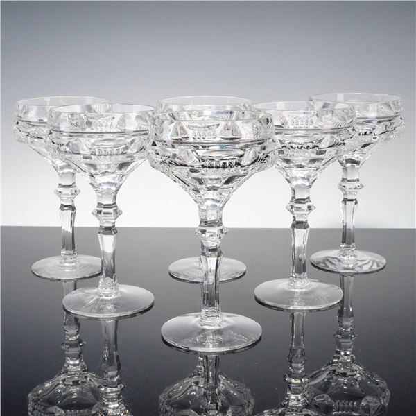 6pc Clear Cut Crystal Cocktail Coupes
