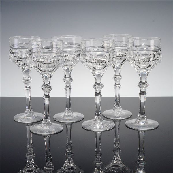 6pc Clear Cut Crystal Sherry Glasses