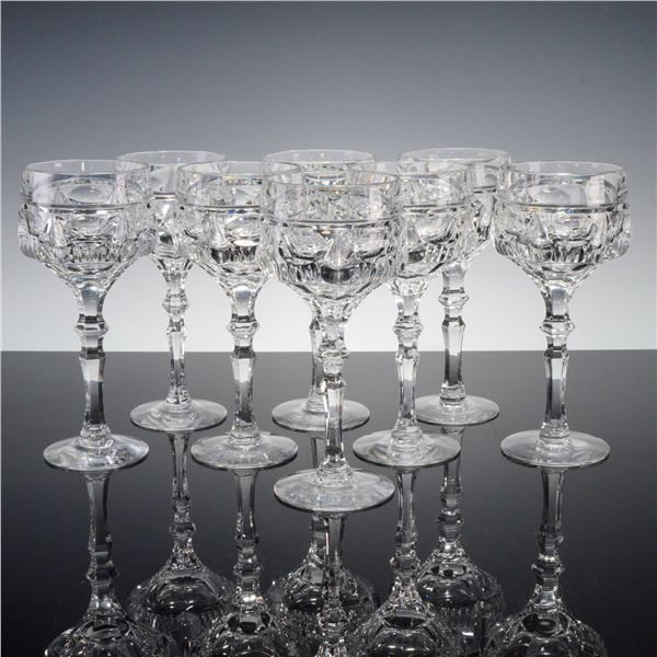 8pc Clear Cut Crystal Cocktail Coupe Glasses