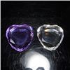 Image 1 : 2pc Rosenthal Crystal Heart Paperweights