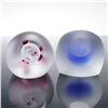Image 5 : 2pc Art Glass Paperweights, Red and Blue Floral Designs