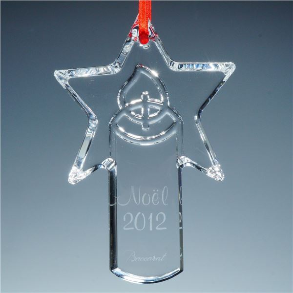 Baccarat Crystal Candle Christmas Ornament, Noel 2012