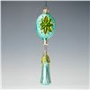 Image 2 : 6pc Christopher Radko Ornaments, Turquoise and Green Starburst Design