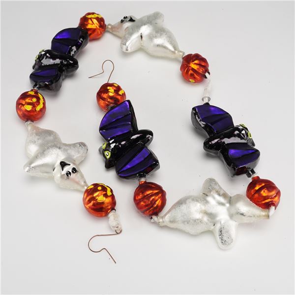 Christopher Radko Halloween Garland, Bats Ghosts and Pumpkins