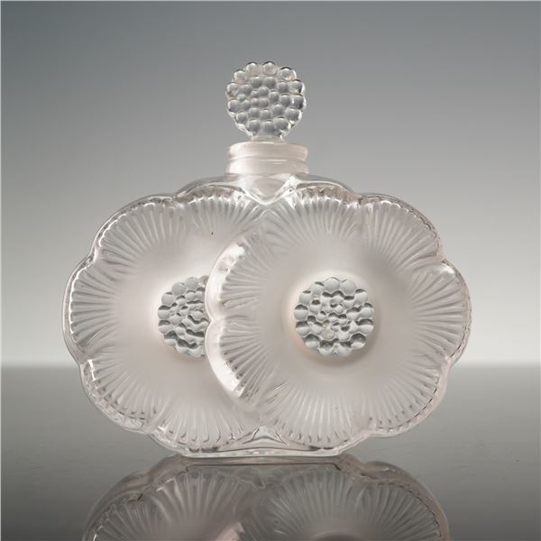 Lalique Crystal Deux Fleurs Perfume Bottle with Stopper