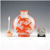 Image 4 : Frosted Glass Snuff Bottle, Red Horses