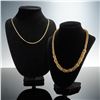 Image 1 : 2pc Italian Gold Plated and Gold Tone Link Necklaces