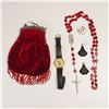 Image 1 : 5pc Rosary, Purse, and Assorted Jewelry