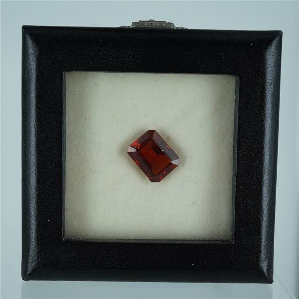 Deep Red Emerald Cut Gemstone