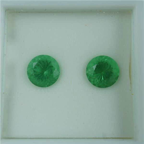2pc Color-changing Zandrite Round Gemstone Set, 3.25 CTW