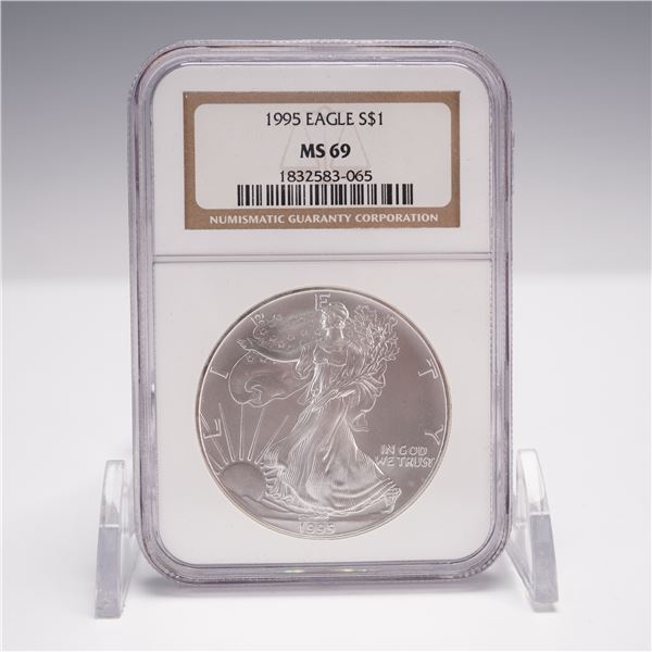 1995 American Silver Eagle Type 1 Dollar NGC Graded MS69