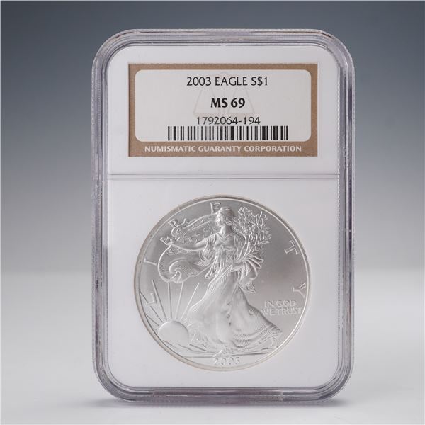 2003 American Silver Eagle Dollar Coin NGC Graded MS 69
