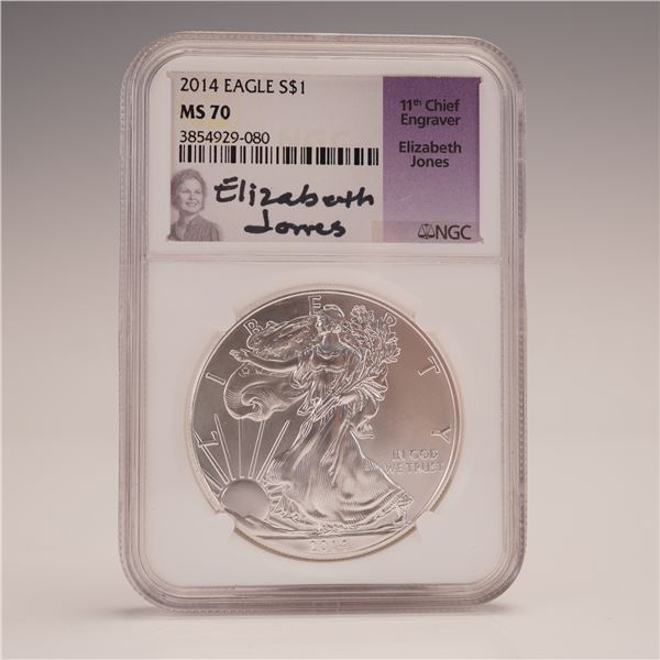 2014 American Silver Eagle One Dollar Coin NGC Graded MS 70
