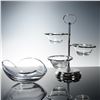 Image 1 : 2pc Nambe Crystal Bowl and WMF Stainless Steel Snack Stand