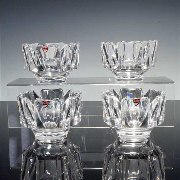 4pc Orrefors Crystal Bowls, Corona