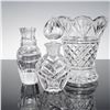 Image 1 : 3pc Waterford, Rogaska, and Pressed Crystal Vases and Perfume Bottle