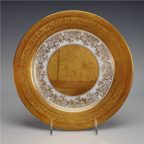 Gloria Fine Porcelain Acid-Etched Gold Dancing Fairies Decorative Plate