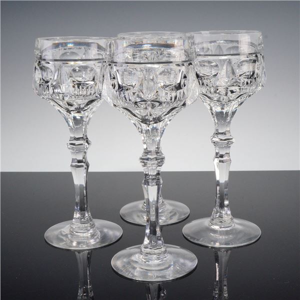 4pc Clear Cut Crystal Tall Cocktail Glasses