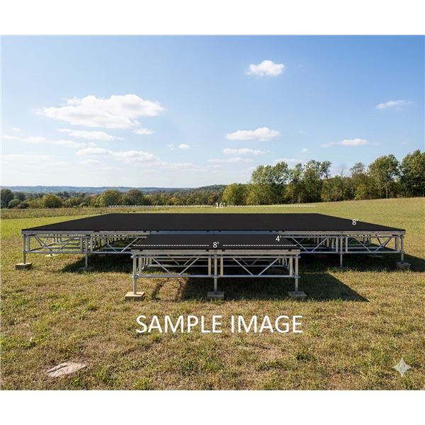 16'X8'+8'X4' SCÈNE INTELLISTAGE-STYLE AVEC ESCALIER 3-MARCHES (METAL/BOIS)