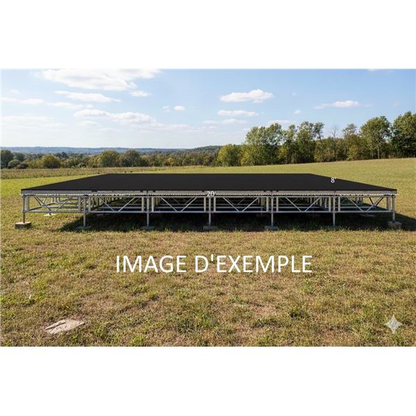 20'x8' SCÈNE INTELLISTAGE-STYLE  AVEC ESCALIER 5-MARCHES (METAL/BOIS)