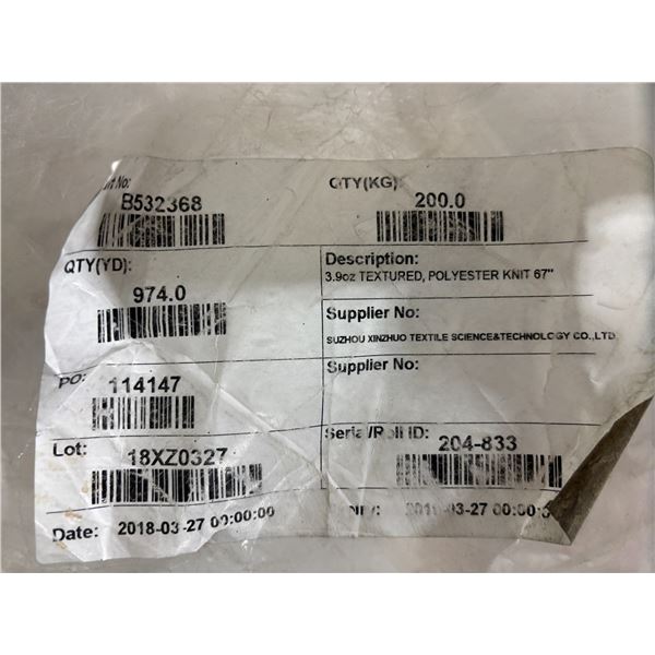 ROULEAU DE TISSUE TEXTURED POLYESTER KNIT 67" +/-200kg