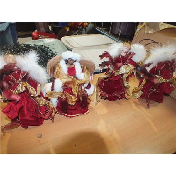 Four Christmas Angel Figures