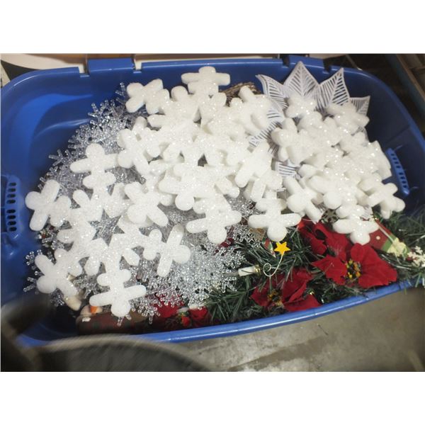 Tote Of Assorted Christmas Decorations (Ni)