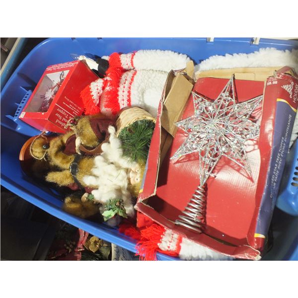 Tote Of Assorted Christmas Decorations (Ni)