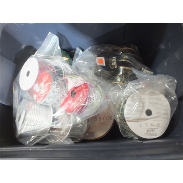 1 Tote Of Christmas Flowers & 1 Tote Of Christmas Ribbon