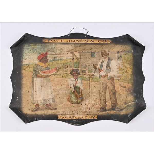 Paul Jones and Co Whiskey Tin Advertising Sign