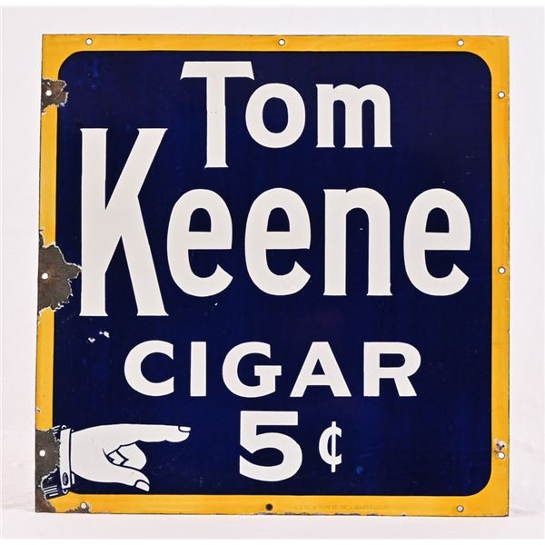 Tom Keene Cigars Porcelain Sign