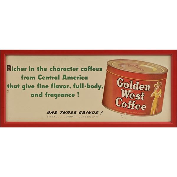 Golden West Coffee Framed Paper Advertisement