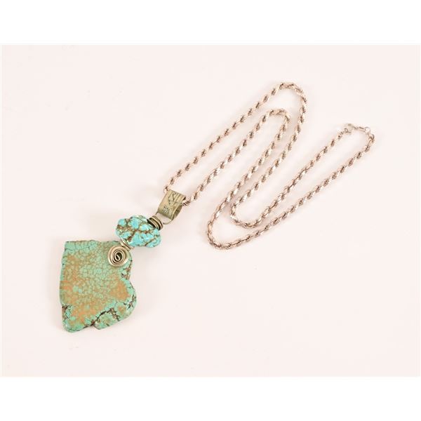 Sterling Silver & Turquoise Pendant Necklace