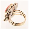 Image 3 : Sterling 14K Gold Turquoise & Coral Ring