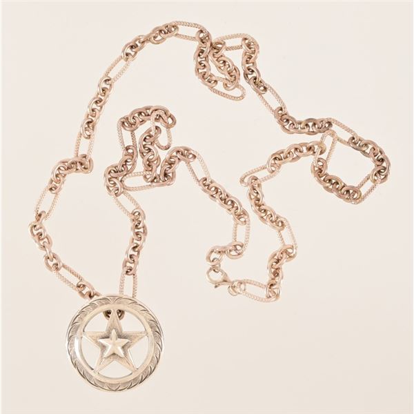 Silver Mexico Cinco Peso Coin Necklace