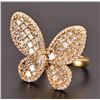 Image 2 : Ladies Diamond 18K Yellow Gold Butterfly Ring
