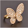 Image 3 : Ladies Diamond 18K Yellow Gold Butterfly Ring