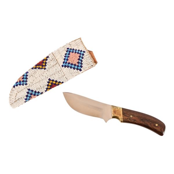 Jeff Chaffee Custom Knife & Beaded Scabbard