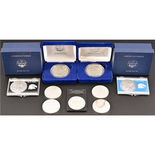 Collection of (9) American Silver Eagle $1 Coins