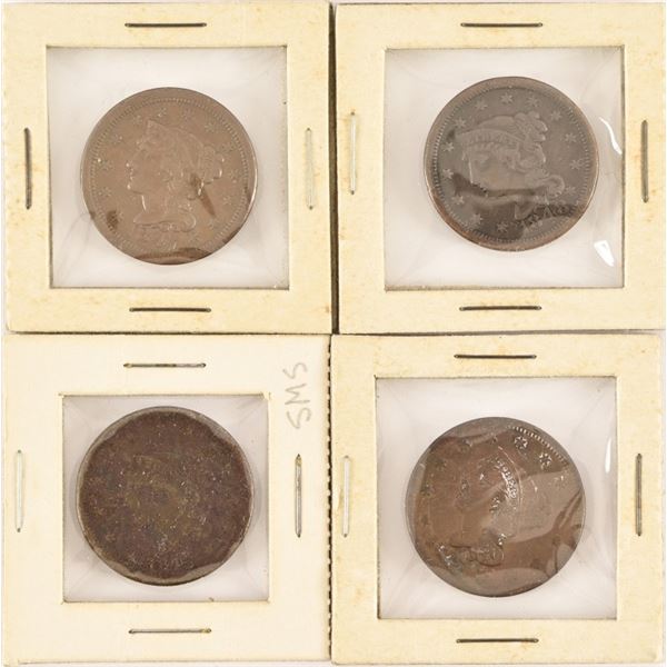 Collection of (4) Braided Hair Large Cents