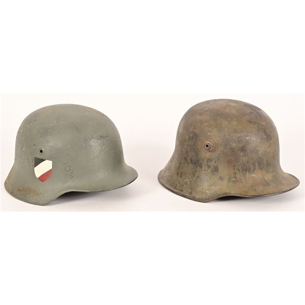 Pair of German Military Helmets c. WWI-WW2