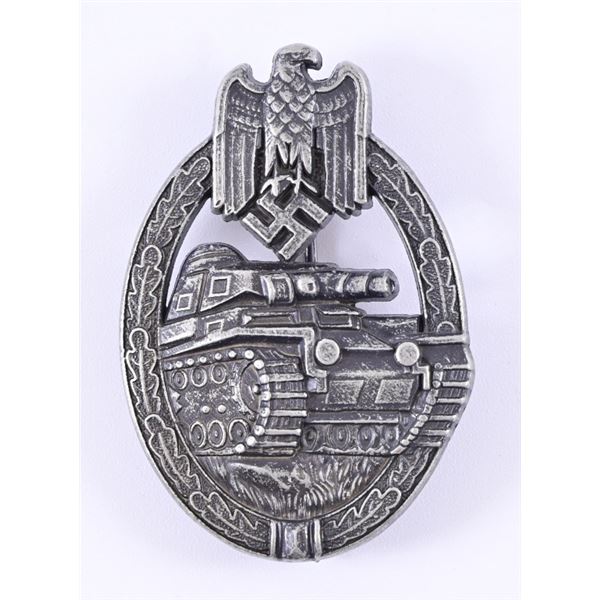 WW2 German Silver Panzer Assault Badge by A.S.