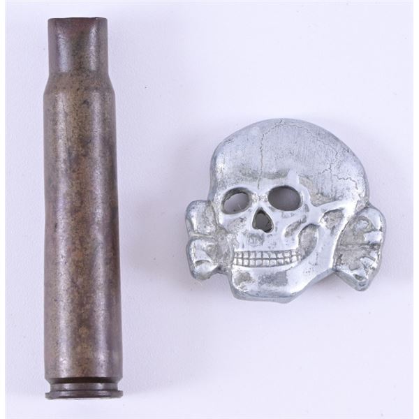 German WW2 Totenkopf SS Officer's Cap Badge