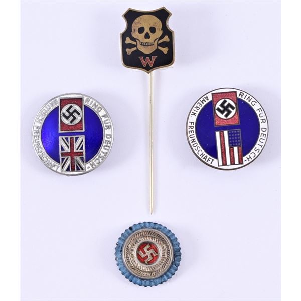 Collection of (4) Pre-War NSDAP Enamel Pins