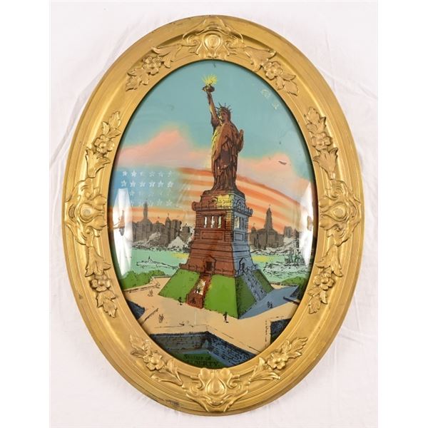 Statue of Liberty Reversed Painting Bubble Glass